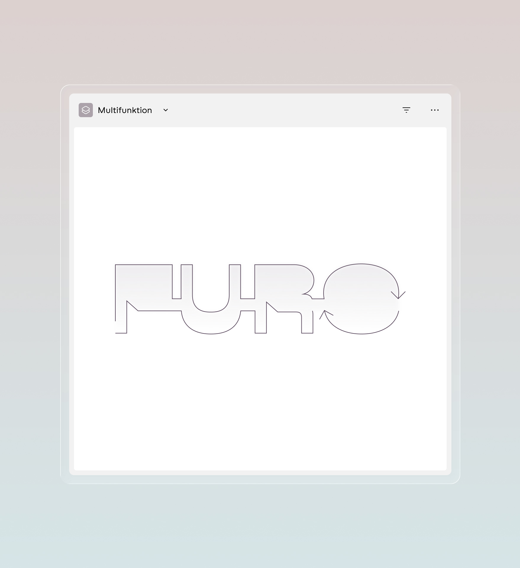 Screenshot der Furo-Software &ndash; Fenster Multifunktion mit FURO-Schriftzug und Kreislaufpfeil